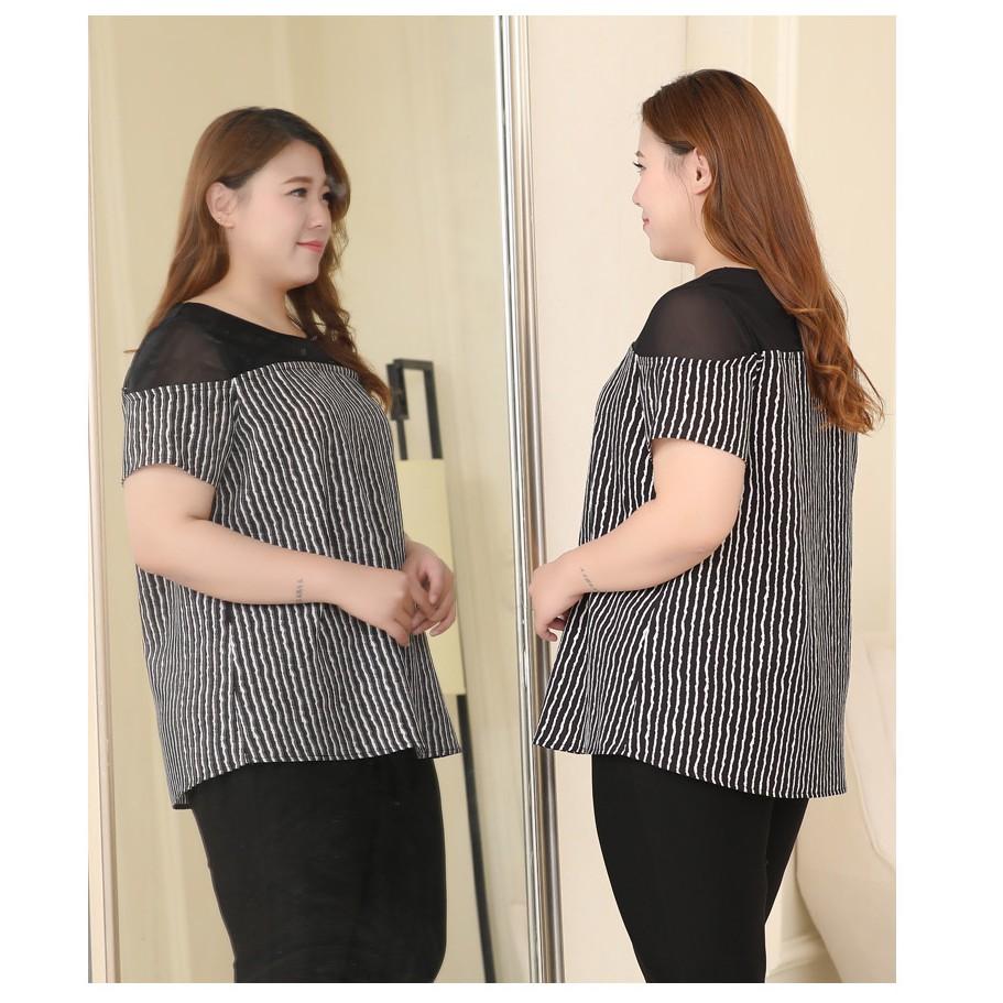 TK268-ÁO SỌC PHỐI VOAN CAO CẤP BIGSIZE S-6XL