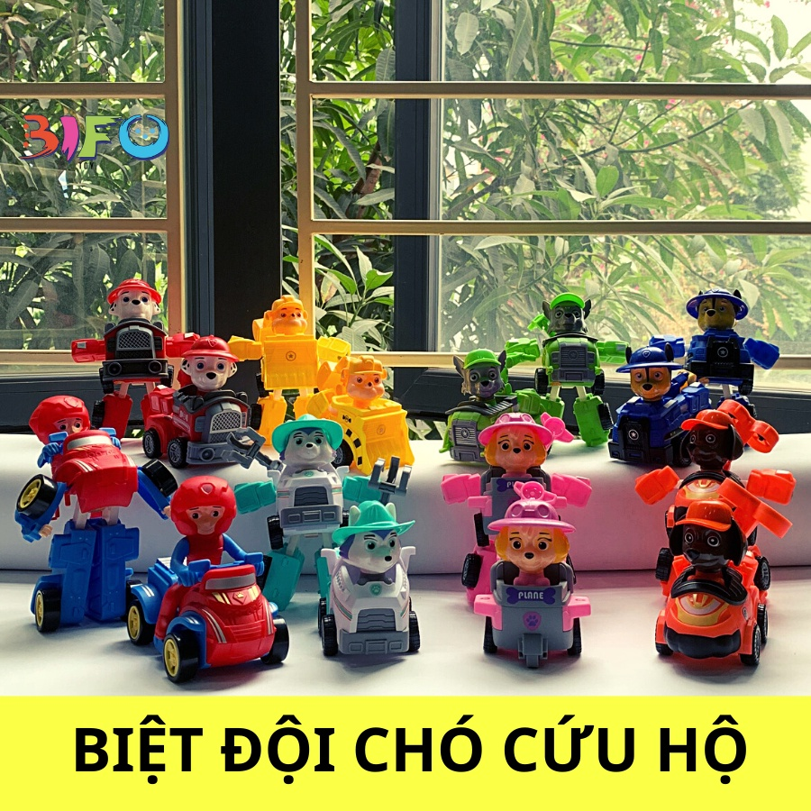 Bộ 4 đồ chơi biến hình biệt đội xe những chú chó cứu hộ Paw Patrol