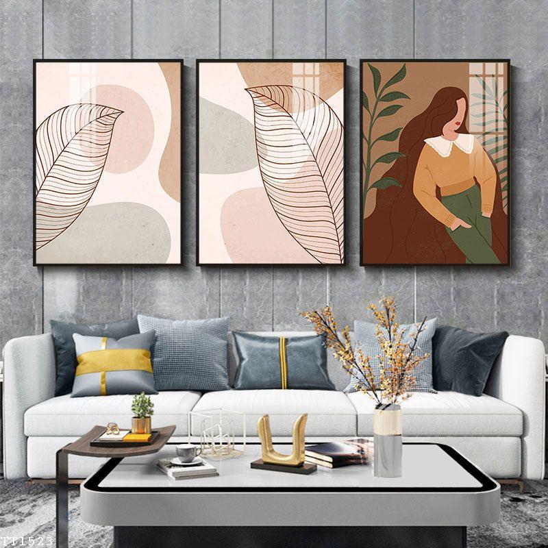 Bộ 3 Tranh treo tường phong cách tối giản, tranh treo tường phong cách Minimalist Kích thước 40x55cm - MSP: TT1523