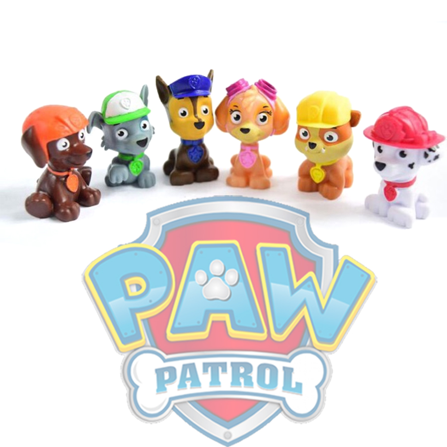 Bộ 6 mô hình nhân vật biệt đội những chú chó cứu hộ Paw Patrol 4-6 cm nhựa ABS an toàn cho bé làm đồ chơi