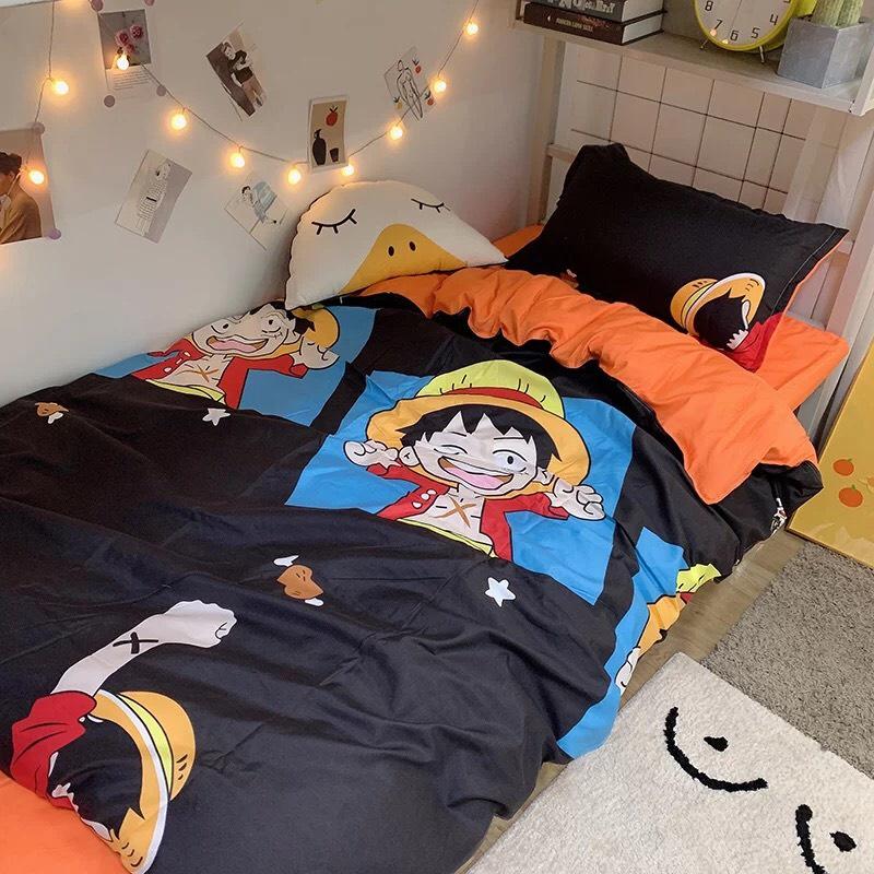 Bộ chăn ga gối Vua hải tặc Luffy - One Piece - 100% Cotton Poly cao cấp - Hàng xuất khẩu
