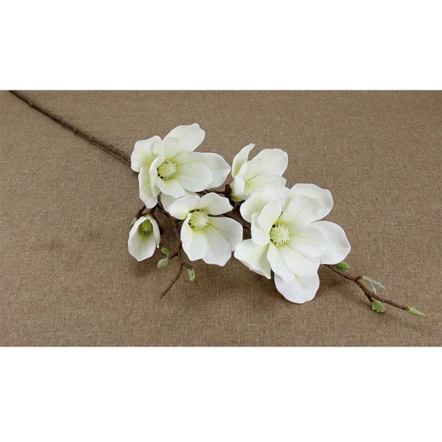 Mộc lan cao su giả - dài 90cm - 1 cành 5 bông - Cây giả, hoa lụa Decor trang trí nhà cửa
