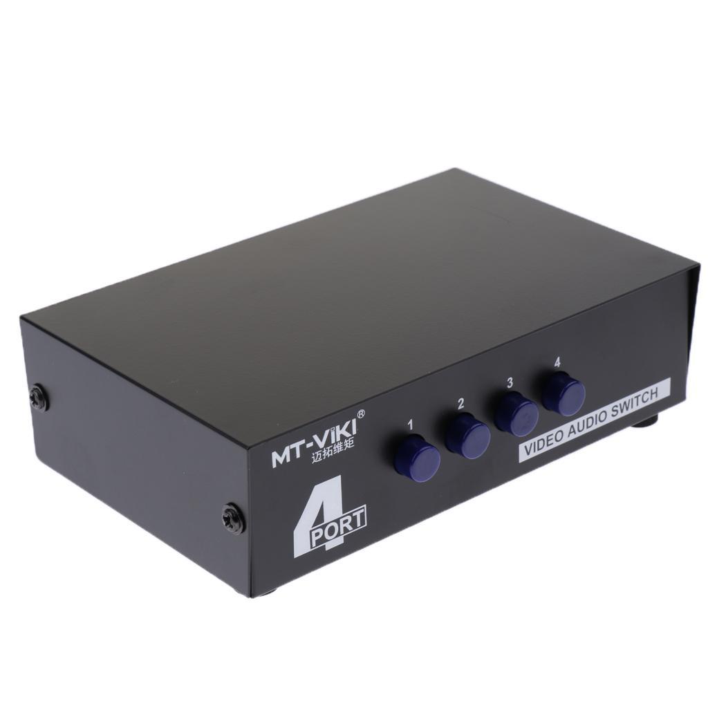AV Switch RCA Switcher 4 In 1Out Composite Video L/ Selector Box