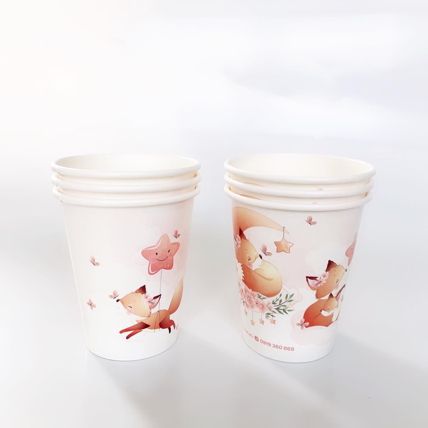 [KV] Ly giấy 12oz~354ml - Lốc 50 ly giấy có in họa tiết