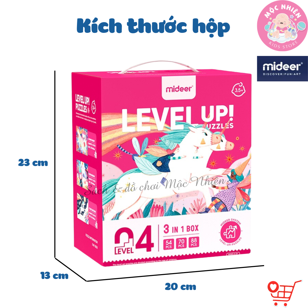 Đồ Chơi Xếp Hình Puzzle Level 4 Mideer - Kỳ lân và Ngựa hồng (03 tranh 54 - 70 và 88 Mảnh Ghép)