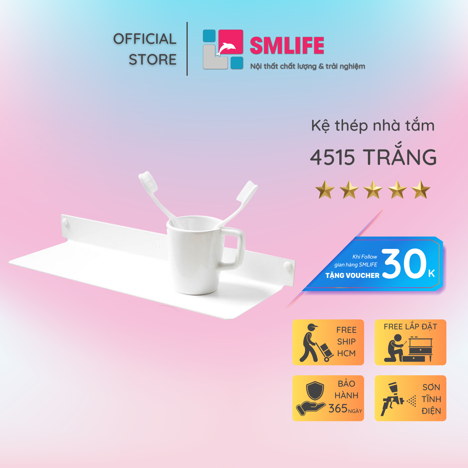 Kệ Sách Treo Tường 4515 - Trăng