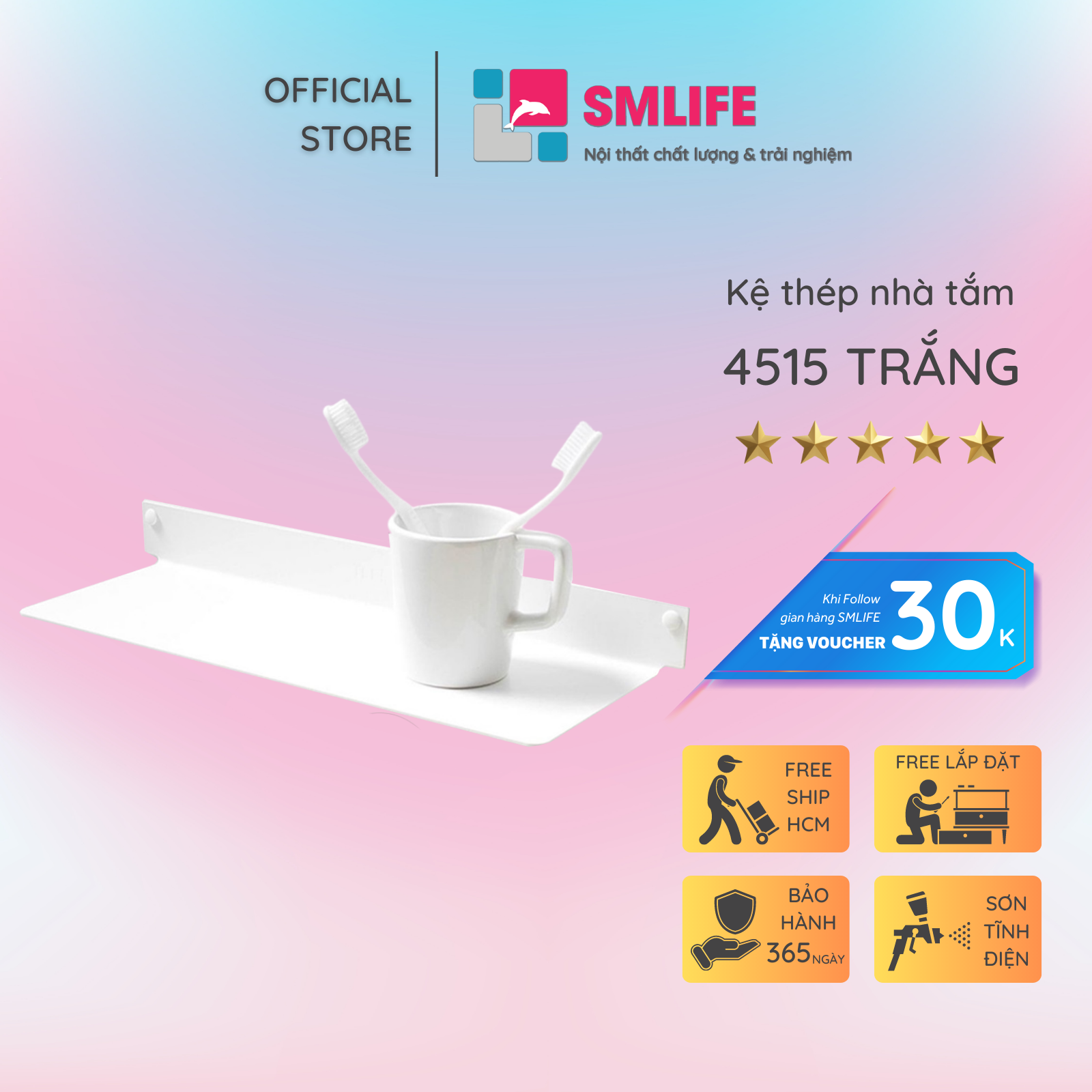 Kệ sách treo tường 4515