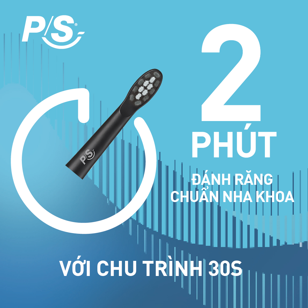 Bộ bàn Chải Điện P/S Sonic Expert Chuyên Gia Sóng Âm - Công Nghệ Sóng Âm, Chải Sạch Mảng Bám Tới 8X - Đen Glowy