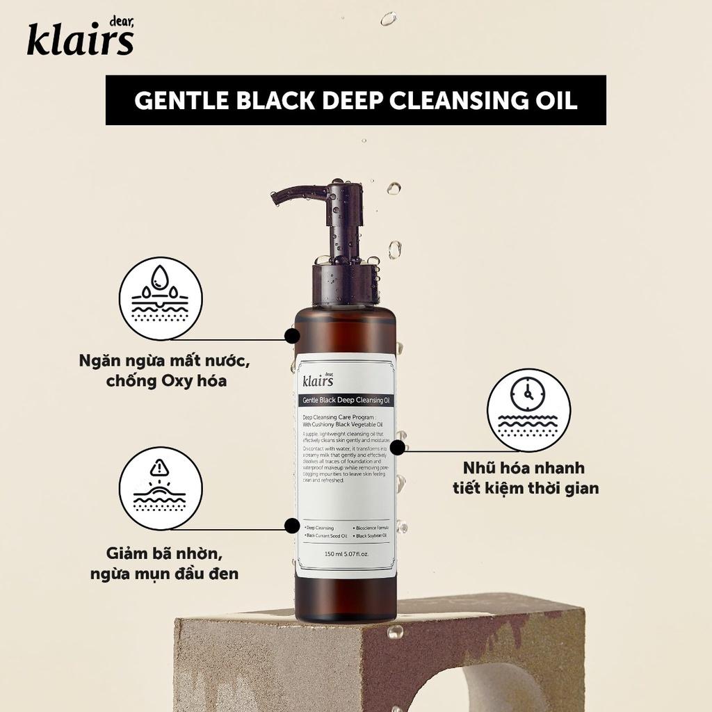 Dầu tẩy trang Dear Klairs Gentle Black Deep Cleansing Oil Hàn Quốc 150ml