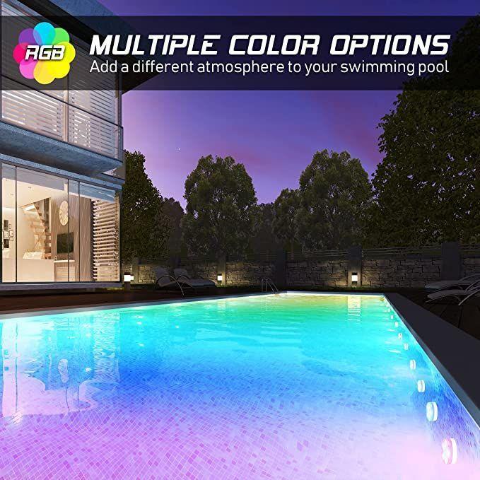 Đèn Led RGB Từ Tính Chống Nước Dùng Để Trang Trí Bể Bơi / Lặn Điều Khiển Từ Xa