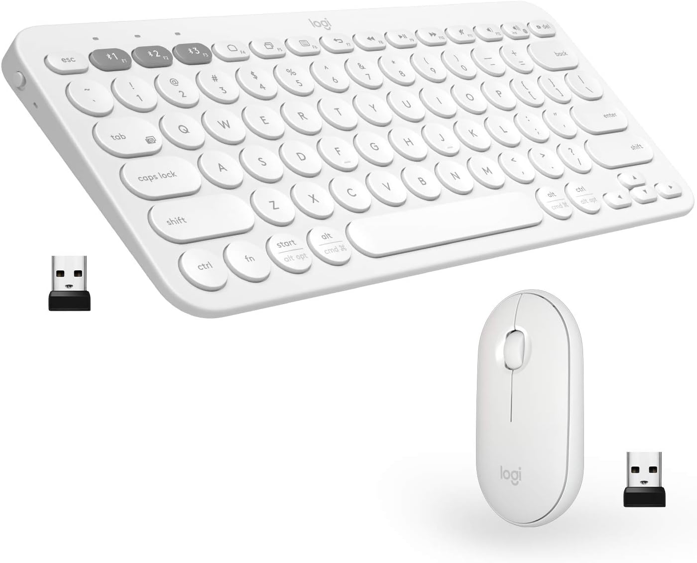 Logitech Pebble 2, Bàn phím Bluetooth Logitech K380s và chuột Bluetooth Logitech M350s - Yên tĩnh, Di động, Easy-Switch- hàng chính hãng