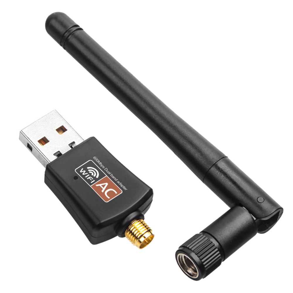 Bộ Điều Hợp WiFi USB Không Dây Băng Tần Kép 600MbPS Dongle 2.4GHz / 5.0GHz Ethernet 802.11ac Cho Ăng-Ten