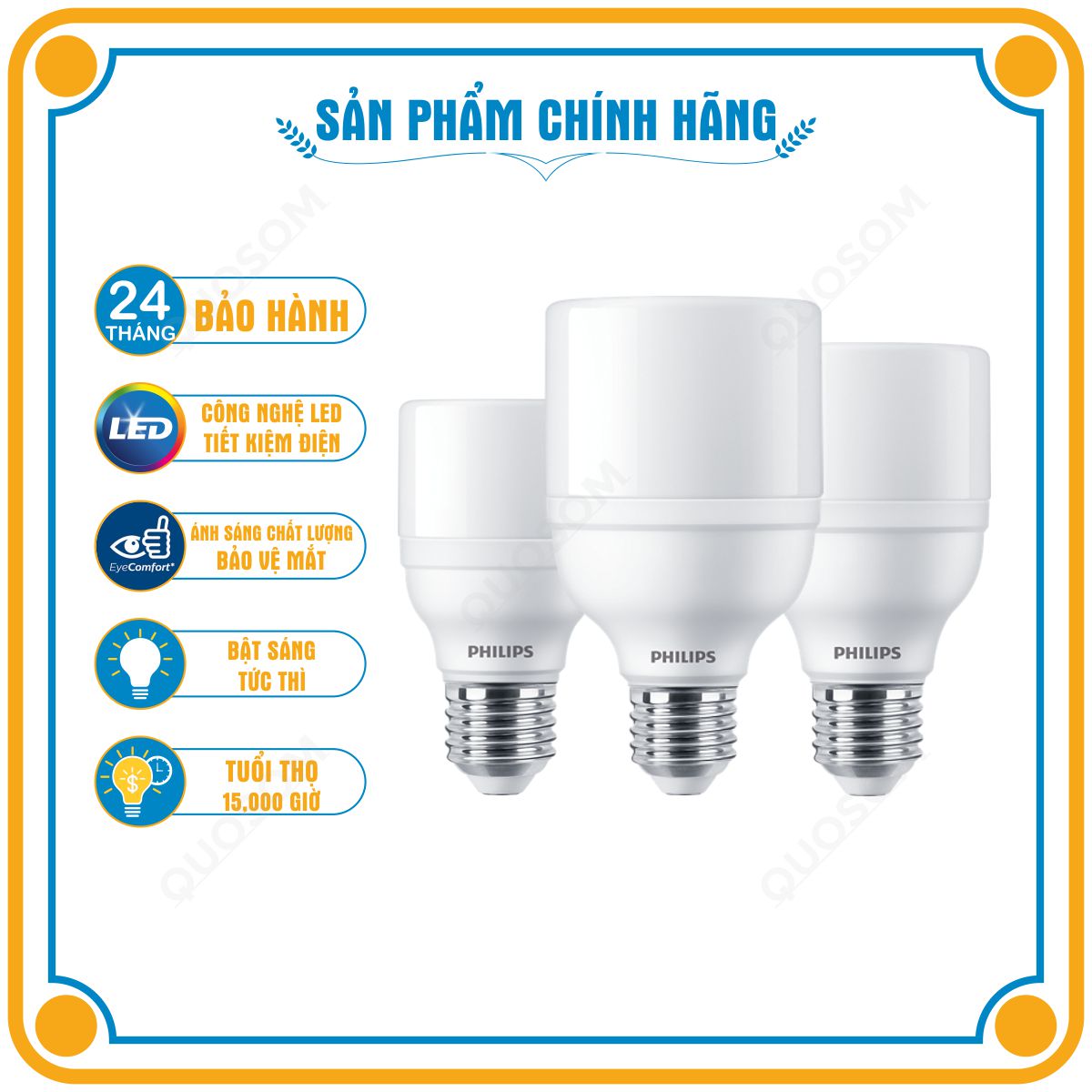 Bóng đèn LED Bright PHILIPS E27 - Thay thế hoàn hảo cho bóng đèn Compact - Hàng Chính Hãng