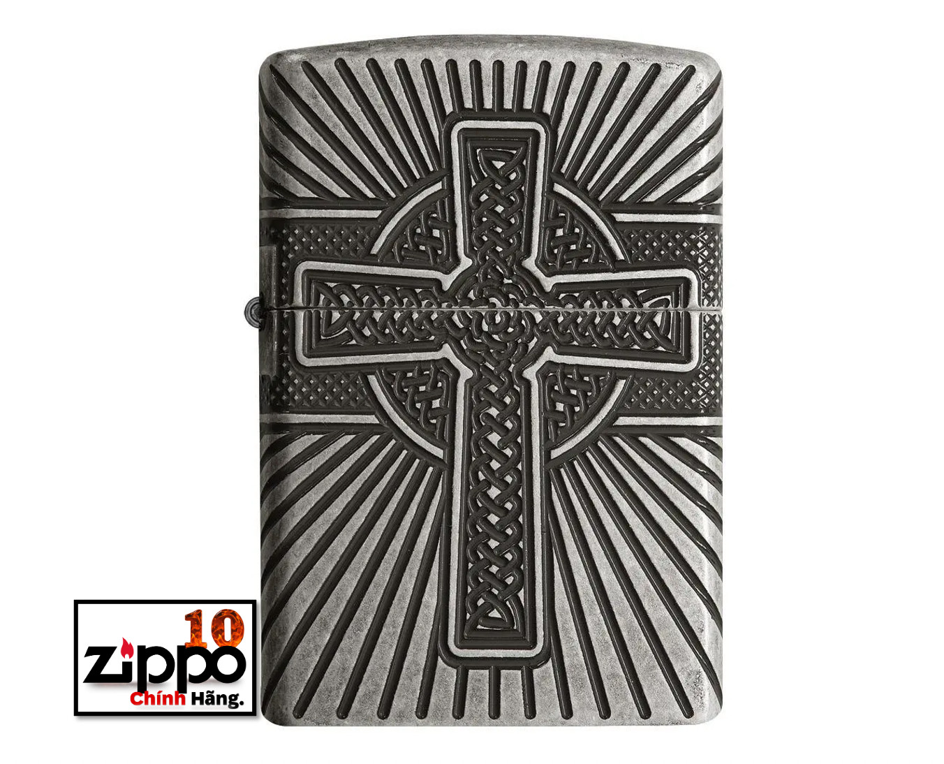 Bật lửa ZIPPO 29667 Armor Celtic Cross Design - Chính hãng 100%