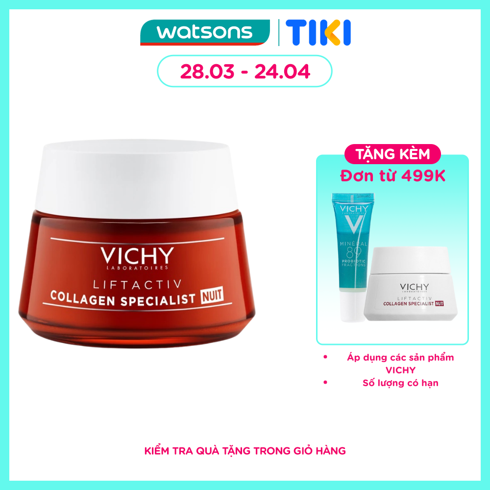 Kem Dưỡng Ban Đêm Vichy Sáng Da, Mờ Thâm Nám Liftactiv Collagen Specialist Night 50ml