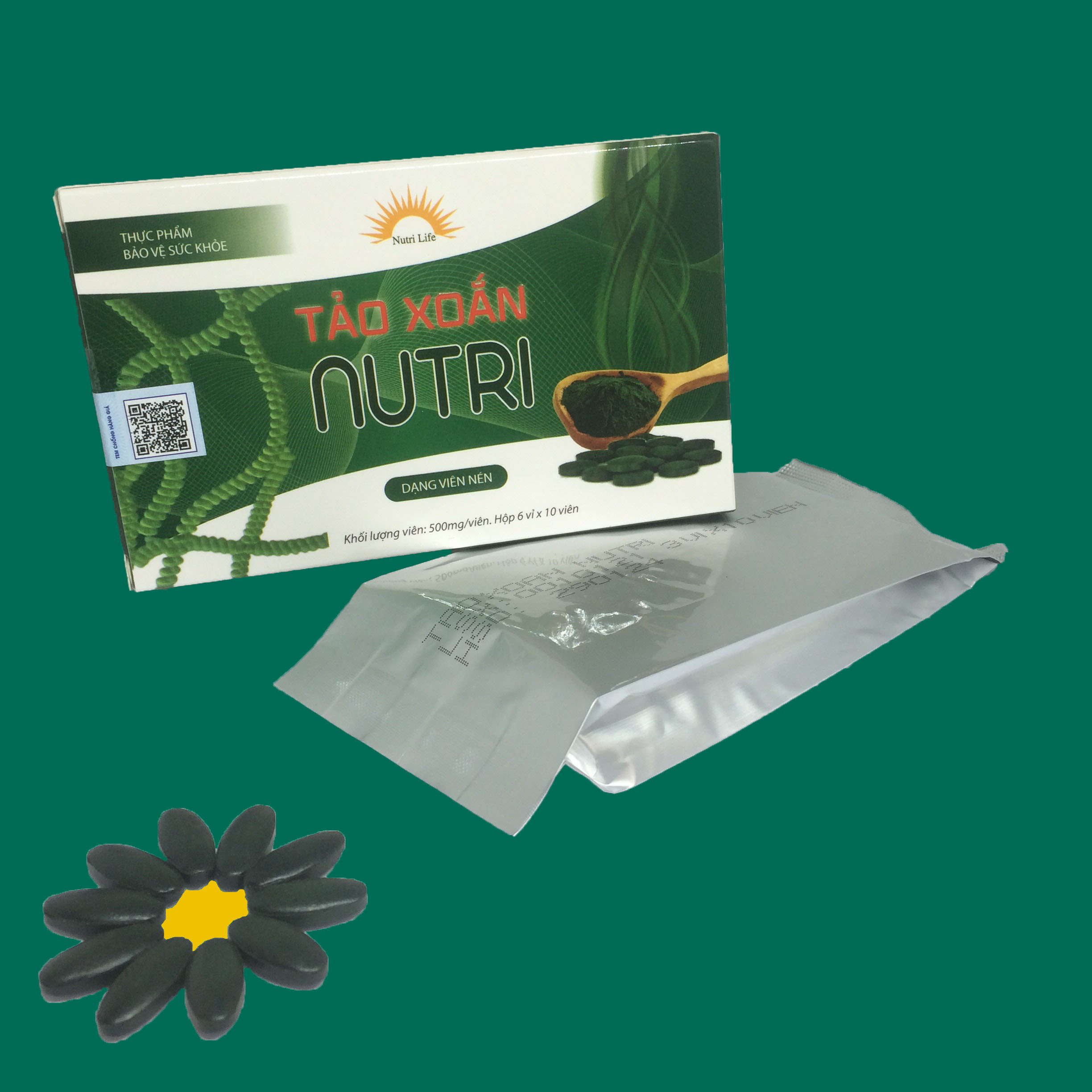 Tảo xoắn Spirulina NUTRI-LIFE Viên Nén 500mg