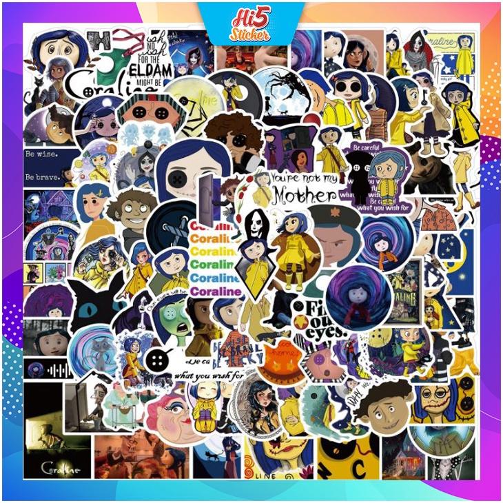 Sticker Hình Dán Trang Trí Cô Bé Coraline ms#240