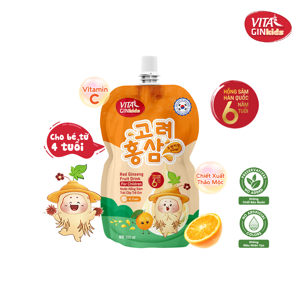 Nước Hồng Sâm Trái Cây Trẻ Em Vital Gin Kids (100ml)