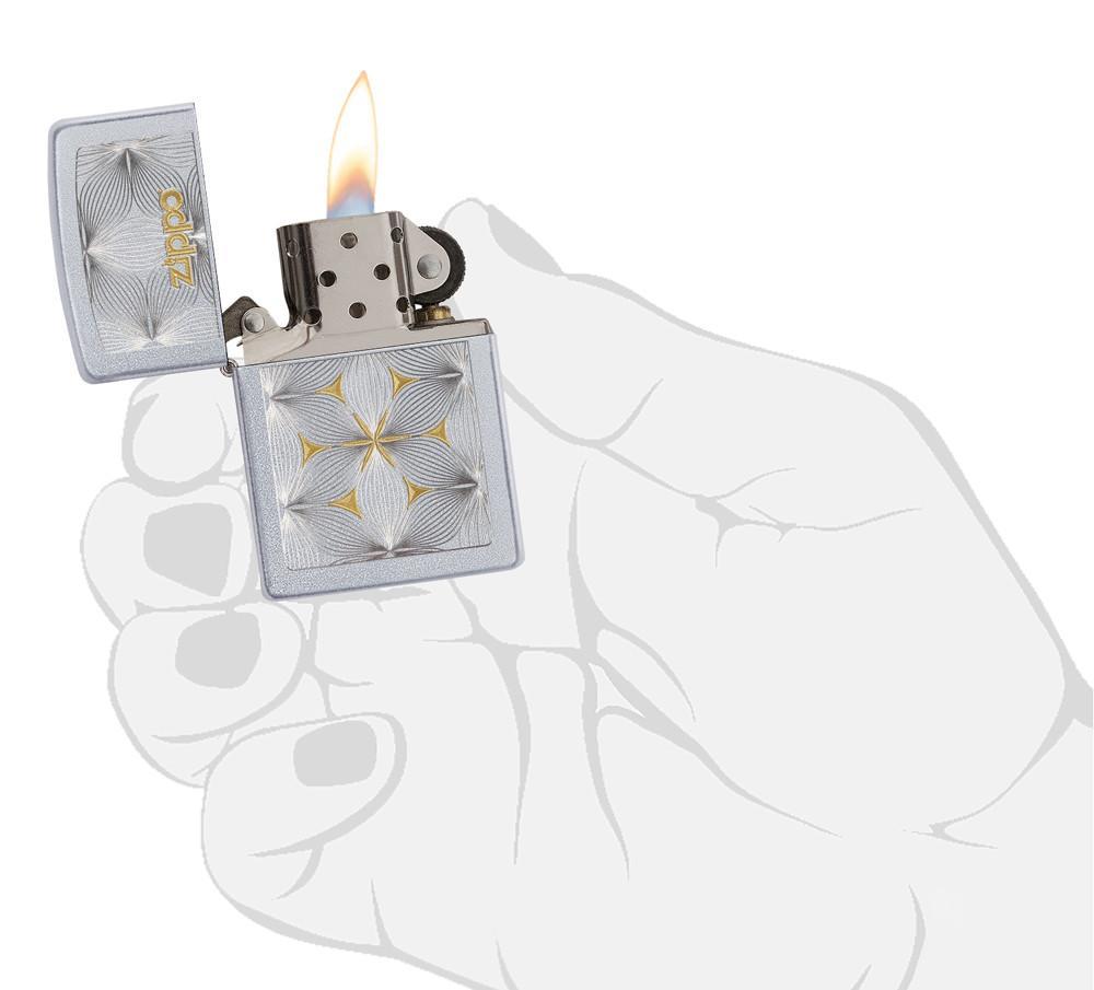 Bật Lửa Zippo Flowers Satin Chrome 29411