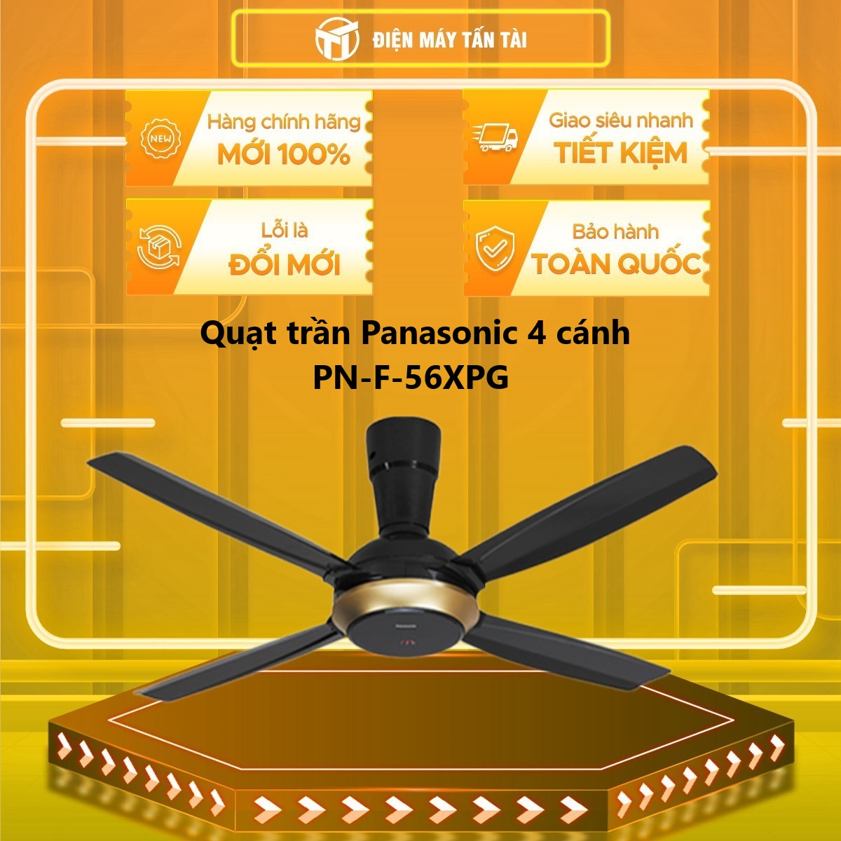 PN-F-56XPG - Quạt trần Panasonic 4 cánh F-56XPG 59W - Hàng Chính Hãng