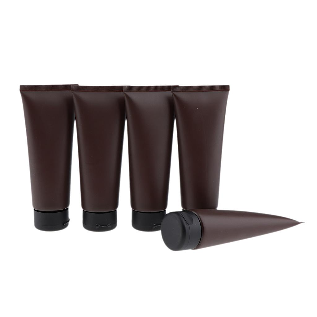 5PCS 100ml Soft Empty Refillable Plastic Tubes Bottle For Body Face Hand Cream Shampoo Lotion Storage Squeezable Containers