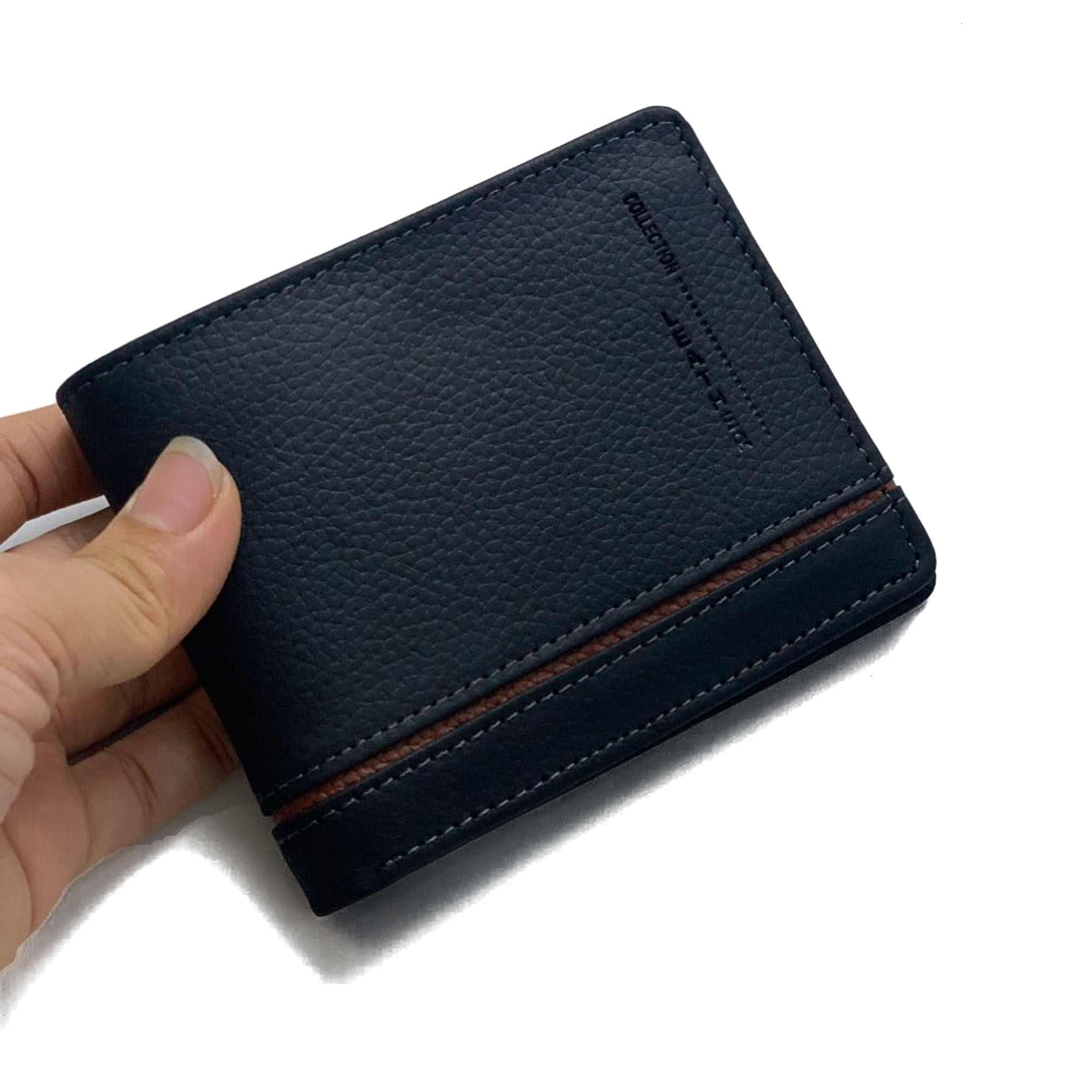 Ví nam da bò sáp Italy phối màu lịch lãm, sang trọng PQ Leather PV2 - BH 12 tháng