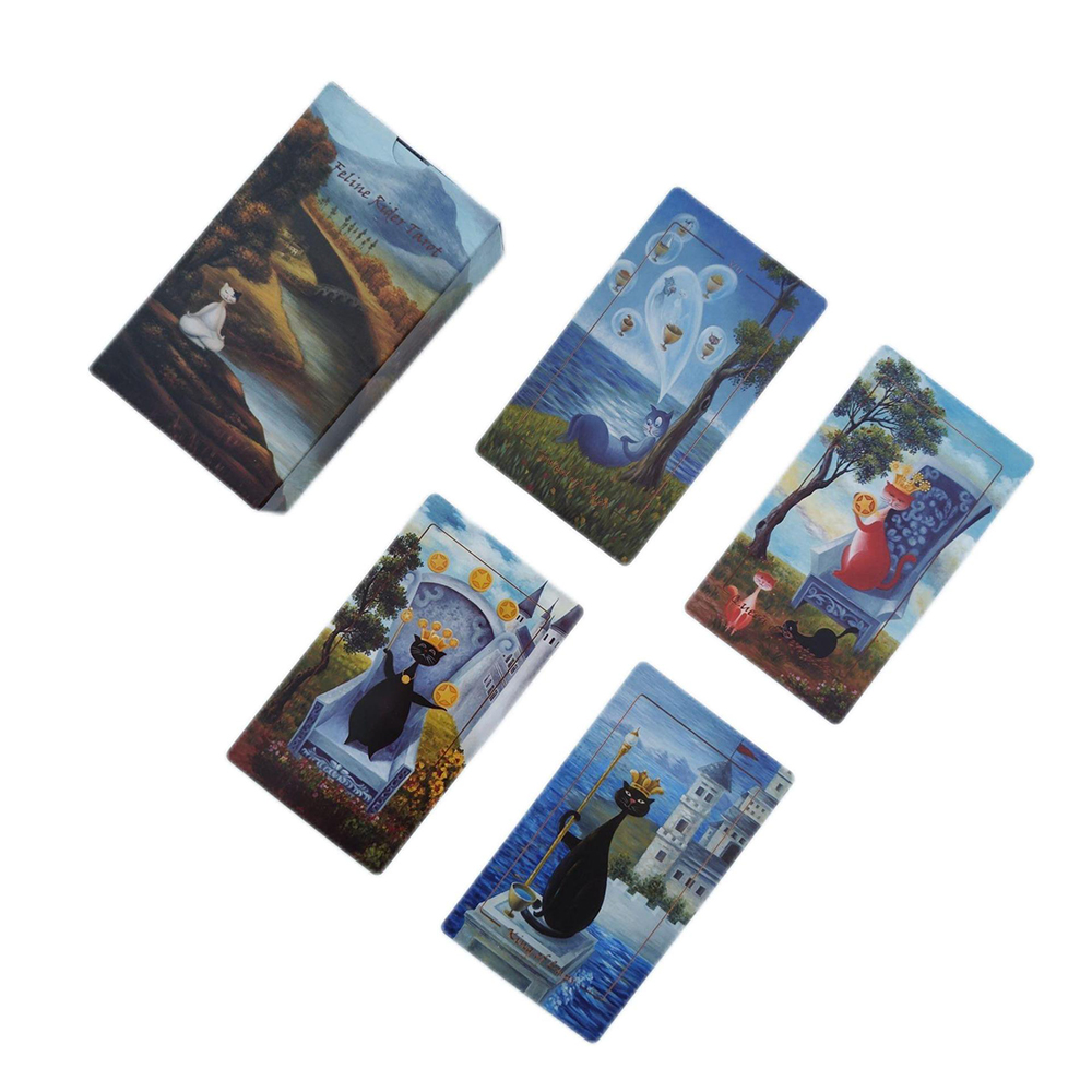 [Size Gốc] Bộ Bài Feline Rider Tarot 78 Lá Bài 7x12 Cm Đá Thanh Tẩy