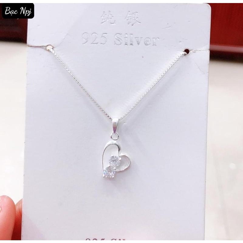 Dây chuyền tim đính đá Tình yêu ️ Siêu Xinh ️,ảnh thật - Bạc Npj