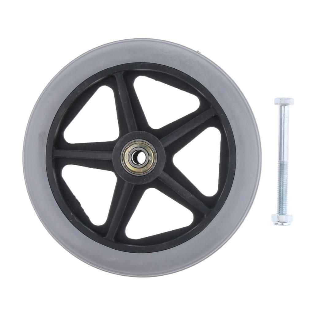 2-piece Wheelchair Steering Wheels Solid Tire Front Wheel for Wheelchair Users 15.24 Cm / 6 "and 5/16" Bearings Wear-resistant And Non-slip