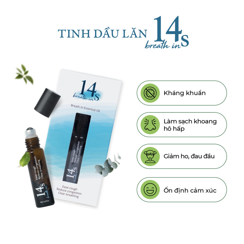 Tinh Dầu Lăn - 14S - Breathe In - Xoa Dịu Cơn Đau