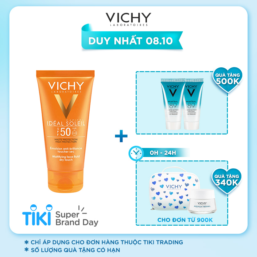 Bộ Kem Chống Nắng Không Gây Nhờn Rít Vichy Capital Soleil Dry Touch