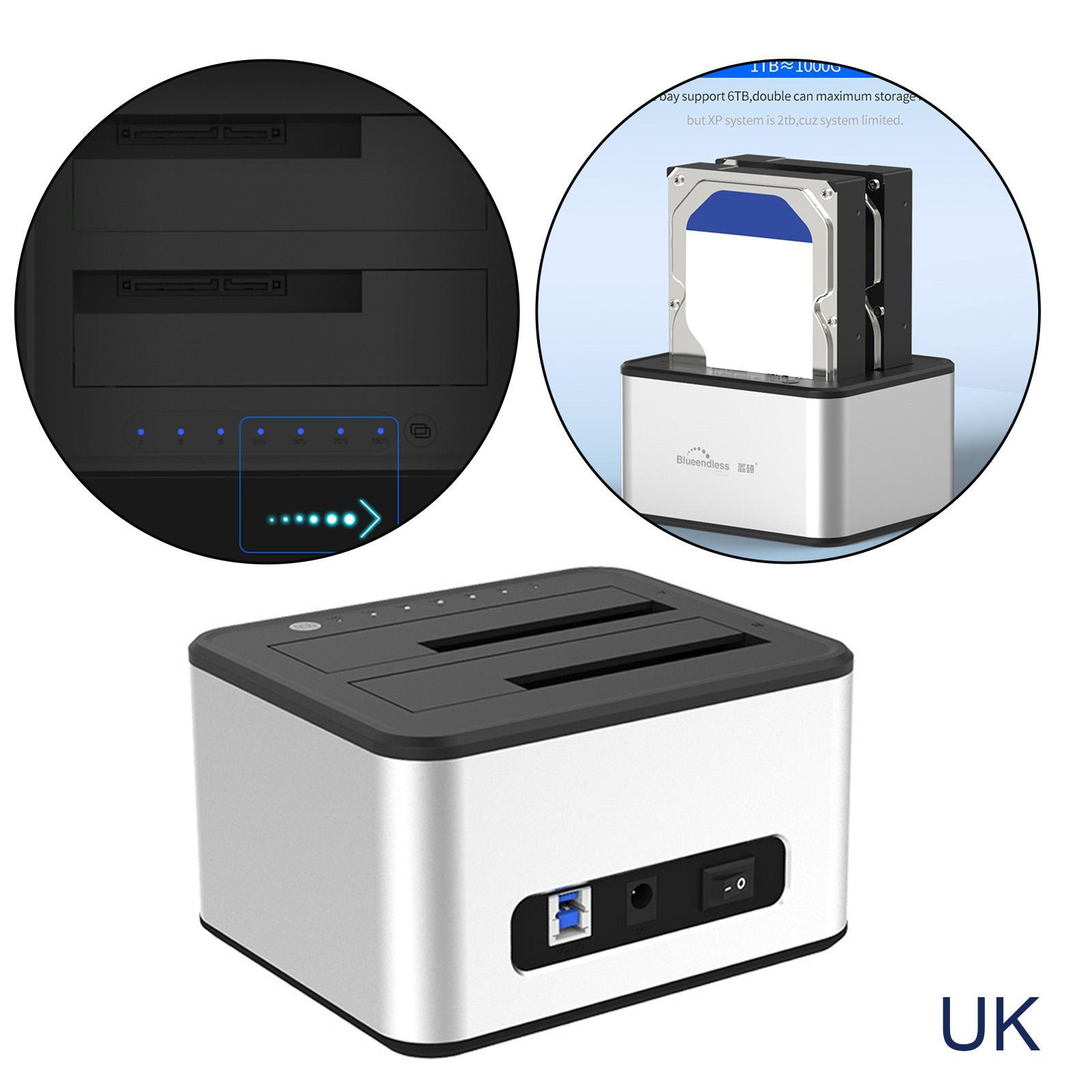 2.5" 3.5"   Docking Station USB3.0 Dual Bay Hard   UK Plug