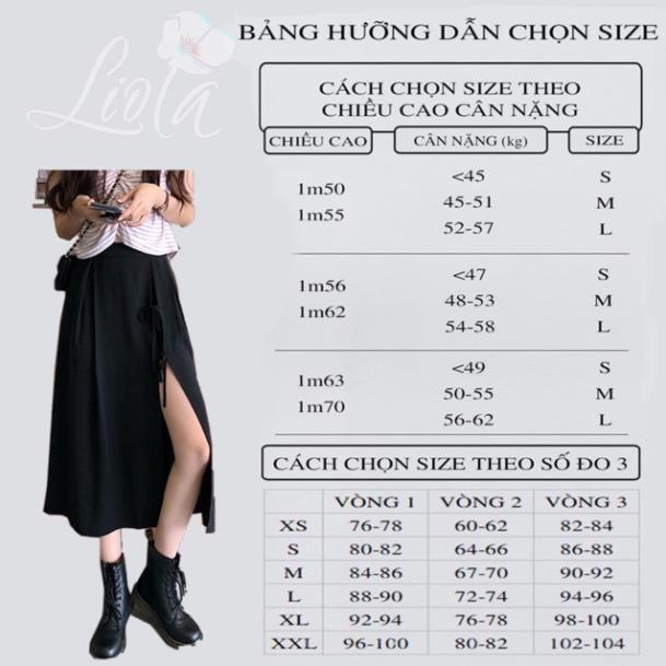 Chân váy dài đen xẻ tà cá tính _ chân váy đen xẻ nơ xoè cá tính phong cách bohee 593