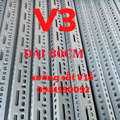 sắt V lỗ (câyV3x3 - dài80cm),sắt cây v lỗ