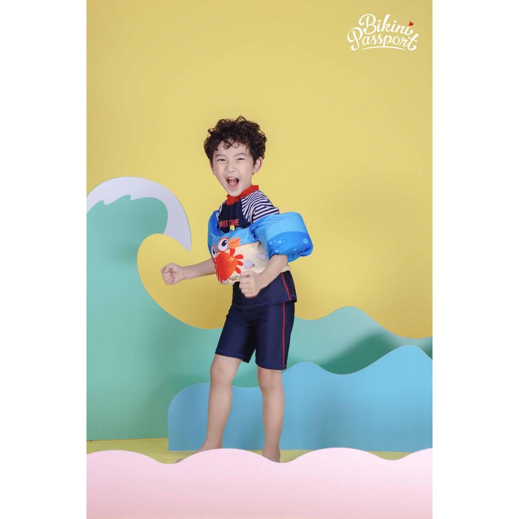 Đồ bơi áo tắm em bé BIKINI PASSPORT KID-Hai mảnh quần lửng in họa tiết - Navy-KD020_NV