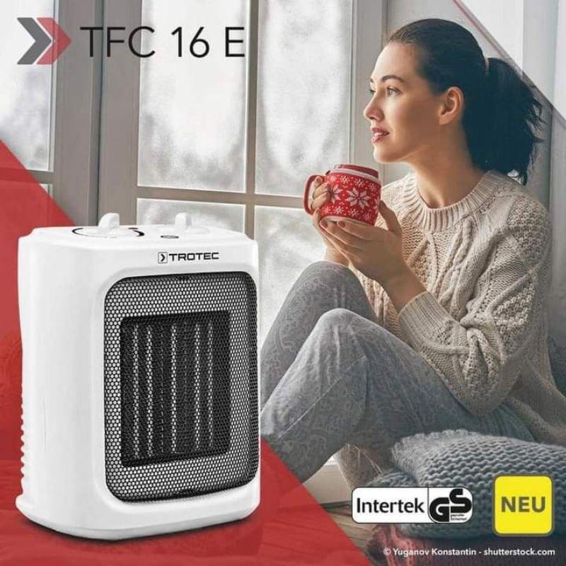 Quạt Sưởi Gốm TROTEC TFC 16E, Máy Sưởi Mini, Thiết Bị Sưởi Ấm, 2 Mức Sưởi, Công Suất 2000W, Nhập Đức, BH 12 Tháng