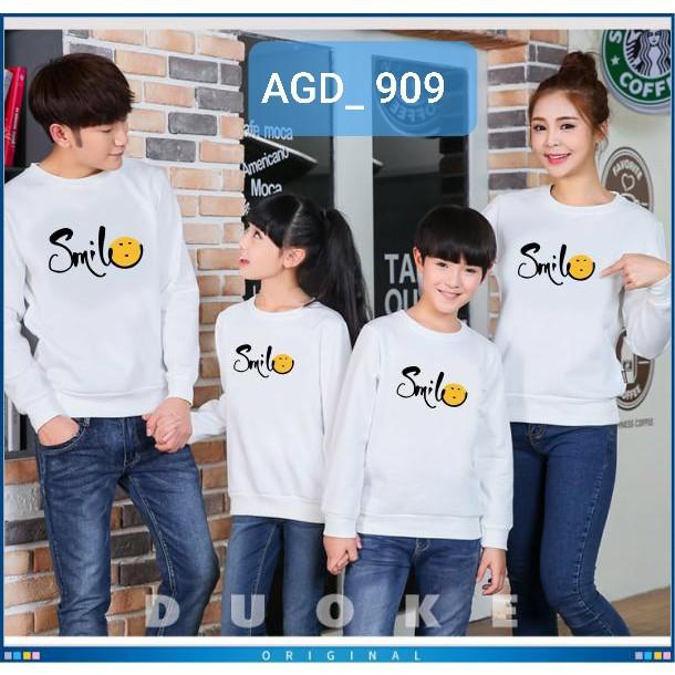 Áo đồng phục thu đông mẫu in smile - MÃ AGD909