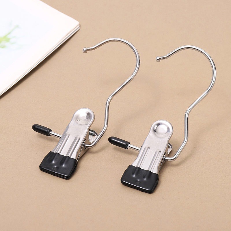 Set 10 Móc Kẹp Treo Quần Áo, Móc Kẹp Đa Năng Chất Liệu Thép Không Gỉ Tiết Kiệm Diện Tích - Giao màu ngẫu nhiên