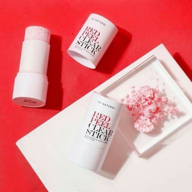 Sáp ngừa mụn So’Natural Red Peel Clear Stick Pore Blackhead & Face 23g tặng kèm mặt nạ Su:m