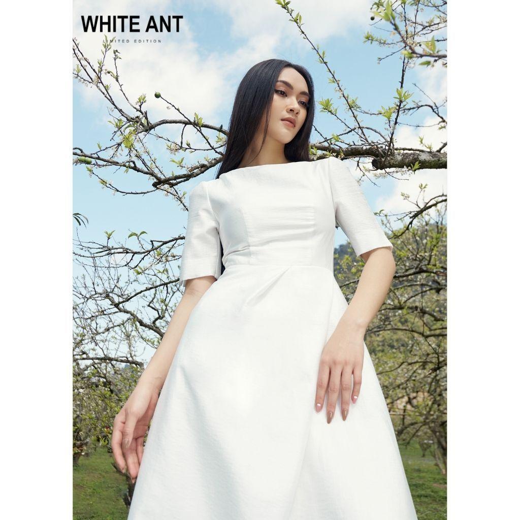 Đầm Thiết Kế Dáng Xoè Nữ WHITE ANT SIKA CIRCULAR DRESS Cổ Thuyền Phối Ly Chéo Eo Quyến Rũ 120400166
