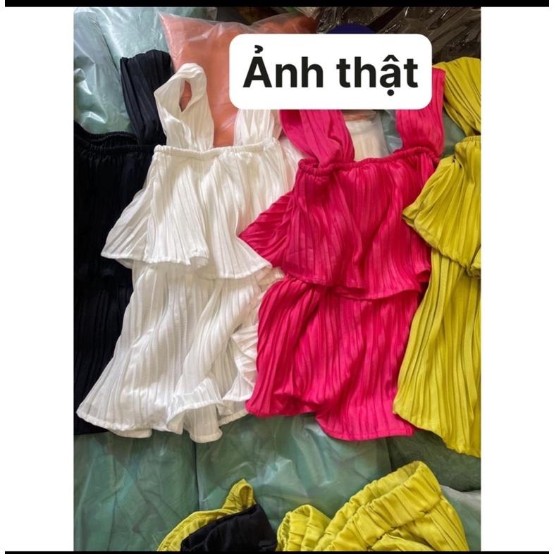 Đồ bộ nữ quần ống suông rộng vải lụa dập ly xốp, mịn, mát, ít nhăn * Set đồ bộ nữ mùa hè*