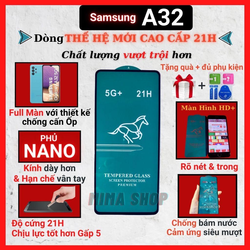 Kính cường lực dành cho Samsung A32 4G/5G Full màn cao cấp OG+ độ cứng 21H siêu mượt chống bám vân tay