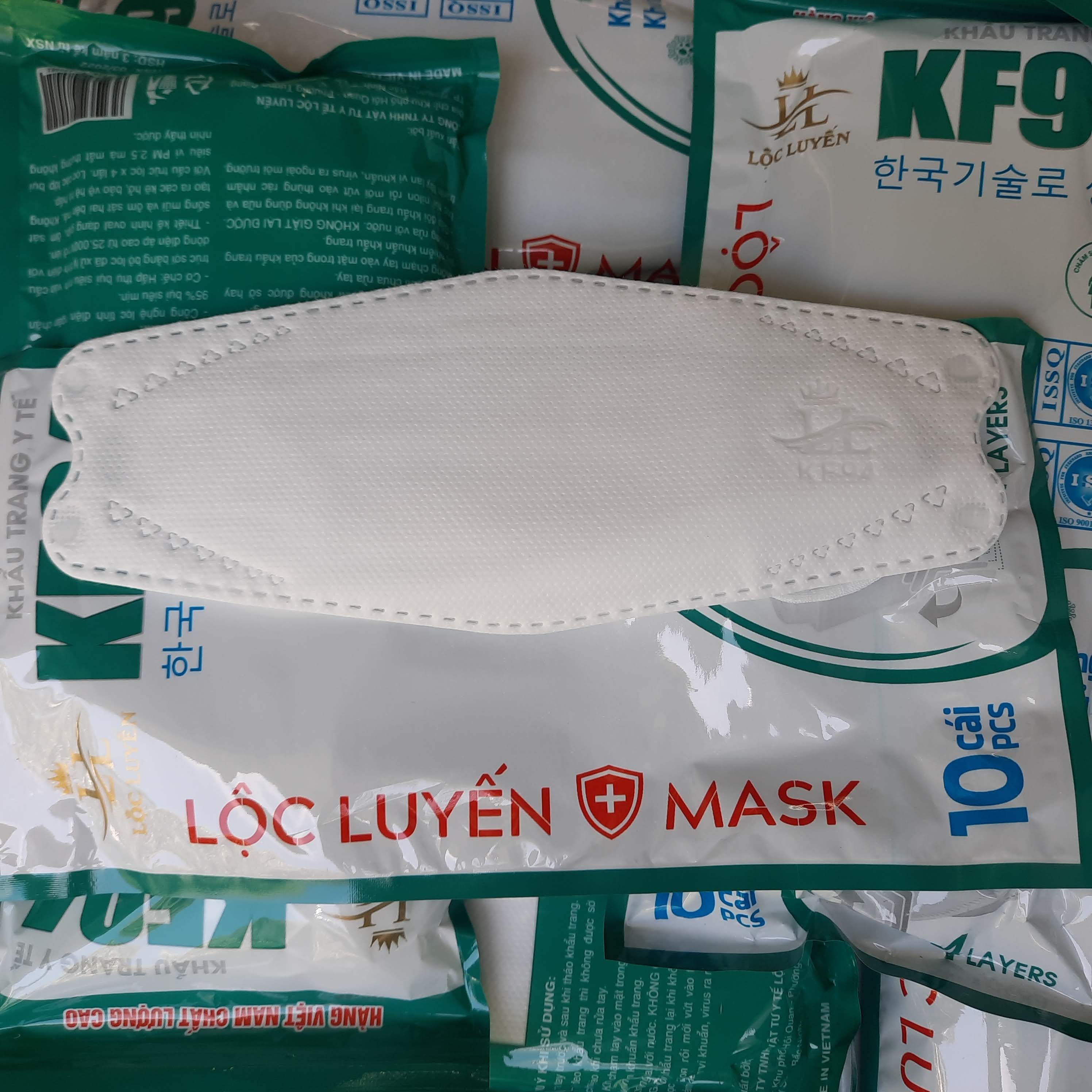 Khẩu trang y tế KF94 LỘC LUYẾN 4 lớp sản xuất tại Việt Nam theo công nghệ 4D Hàn Quốc kháng khuẩn và lọc sạch bụi mịn