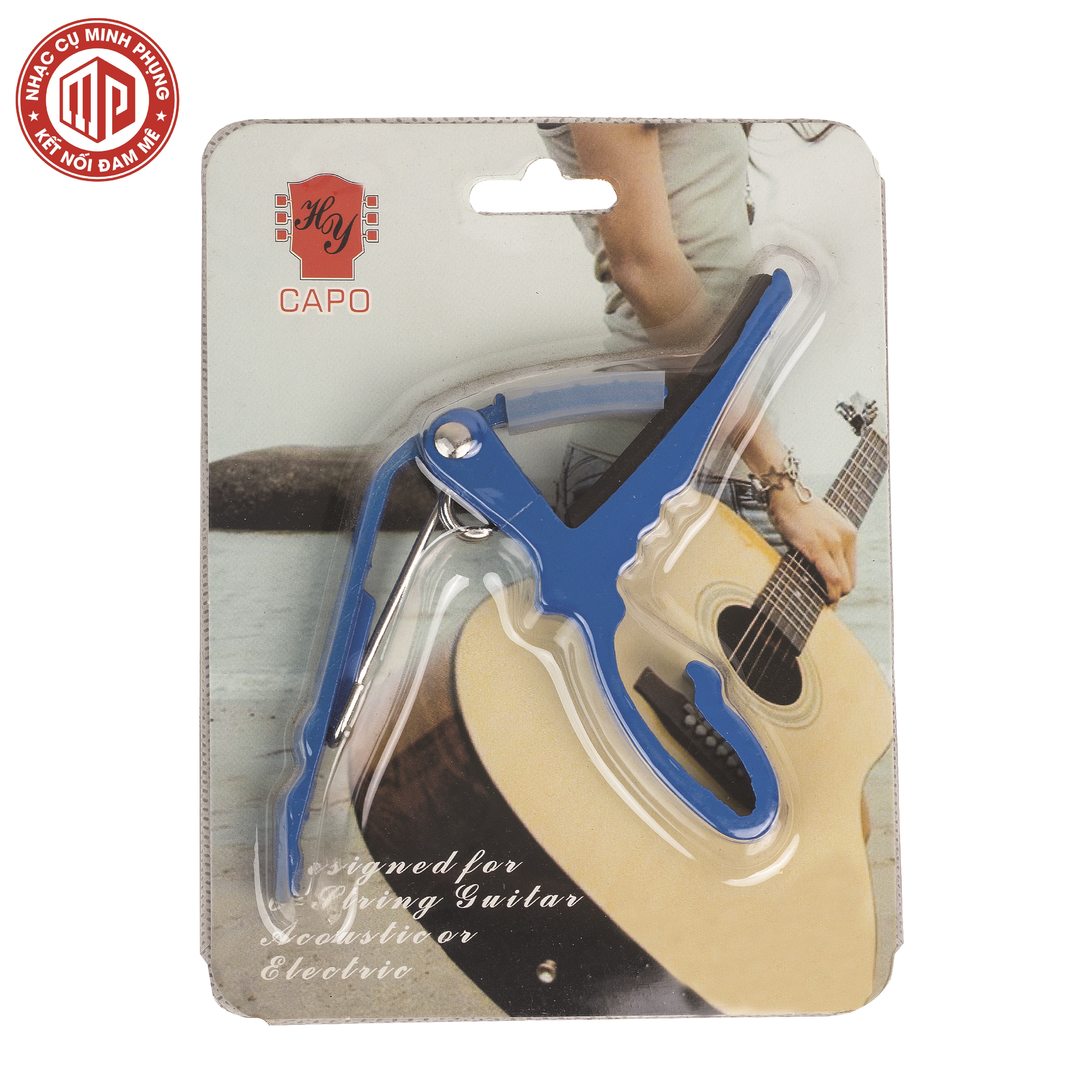 Capo Guitar Acoustic, Ukulele - Hy B3 (BE), Màu xanh dương - Hàng chính hãng