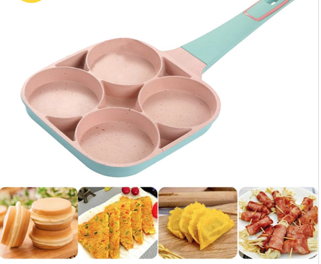 Chảo 4 lỗ làm bánh chiên trứng 4 lỗ không dính