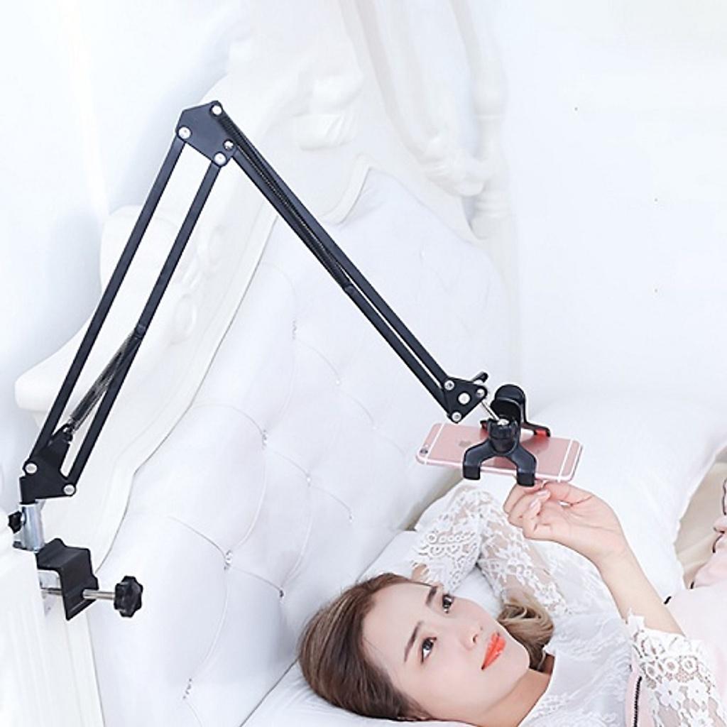 Giá đỡ ipad điện thoại, máy tính bảng, kẹp đầu giường, cạnh bàn đa năng xoay 360 độ - Hàng Chính Hãng miDoctor