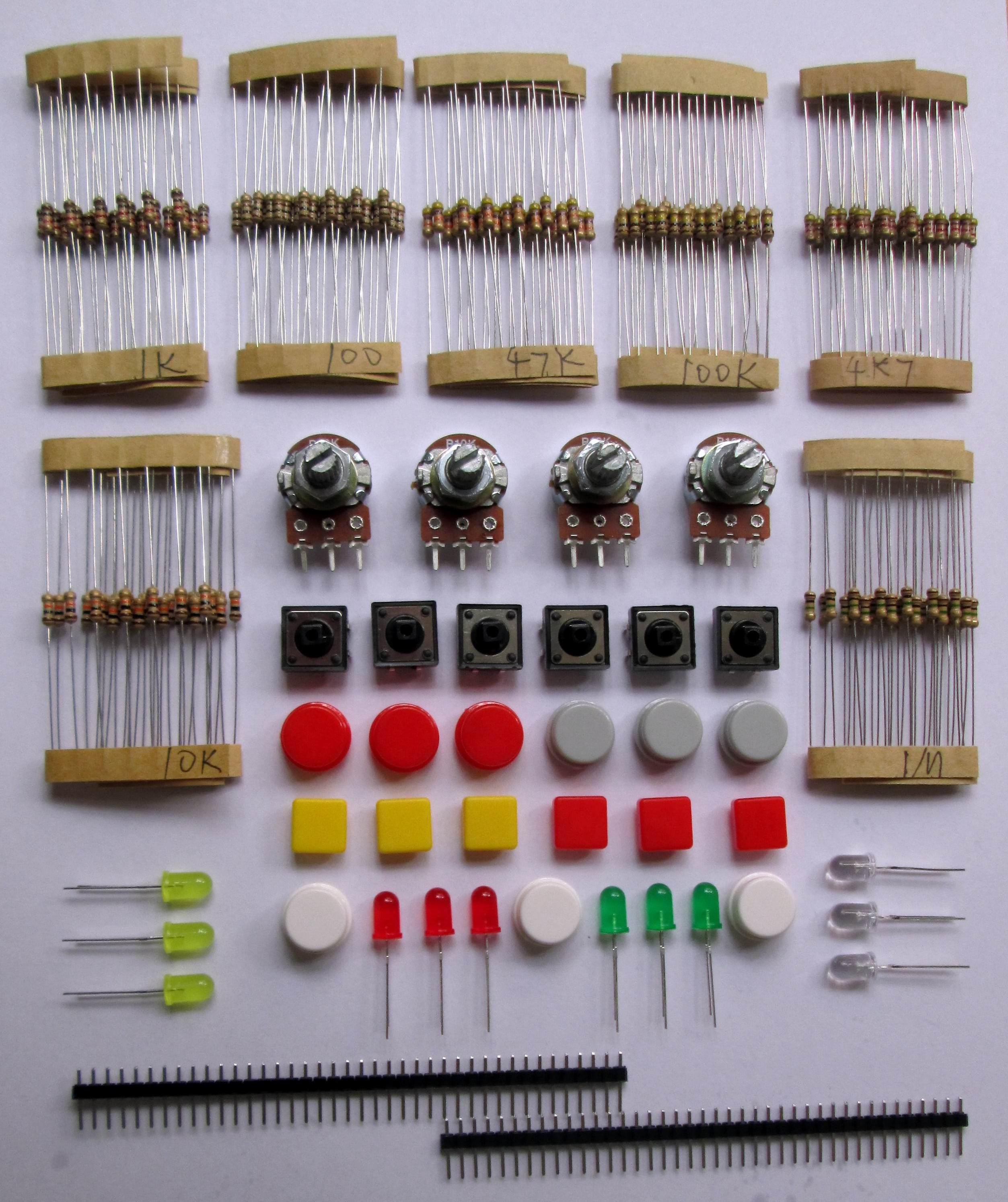 General Package LED Electronic Components Transistors Capacitors Test Board