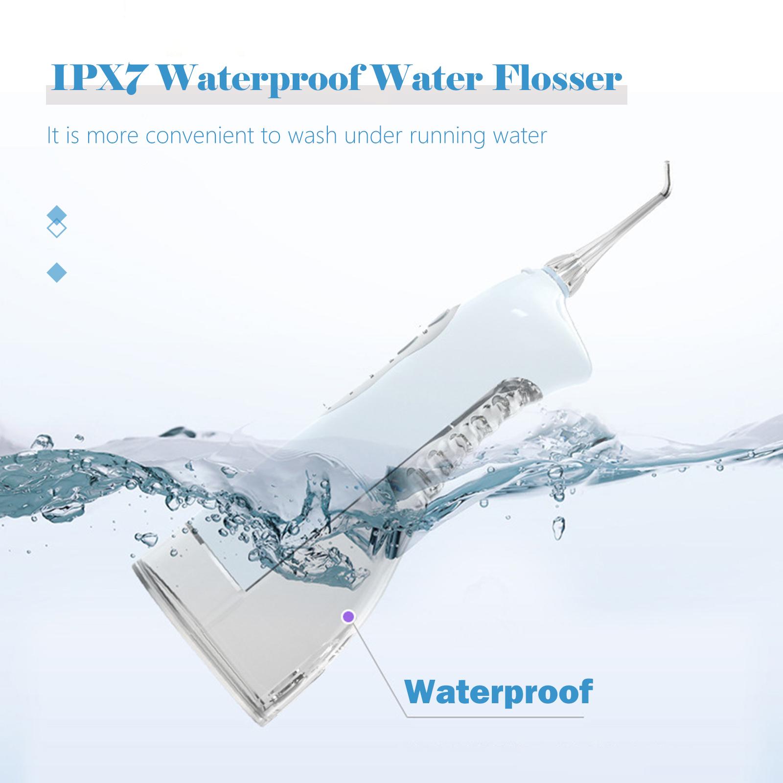 Máy Tăm Nước Làm Sạch Răng Không Dây 3 Chế Độ 220Ml 4 Đầu Phun Tia Có Thể Thay Thế