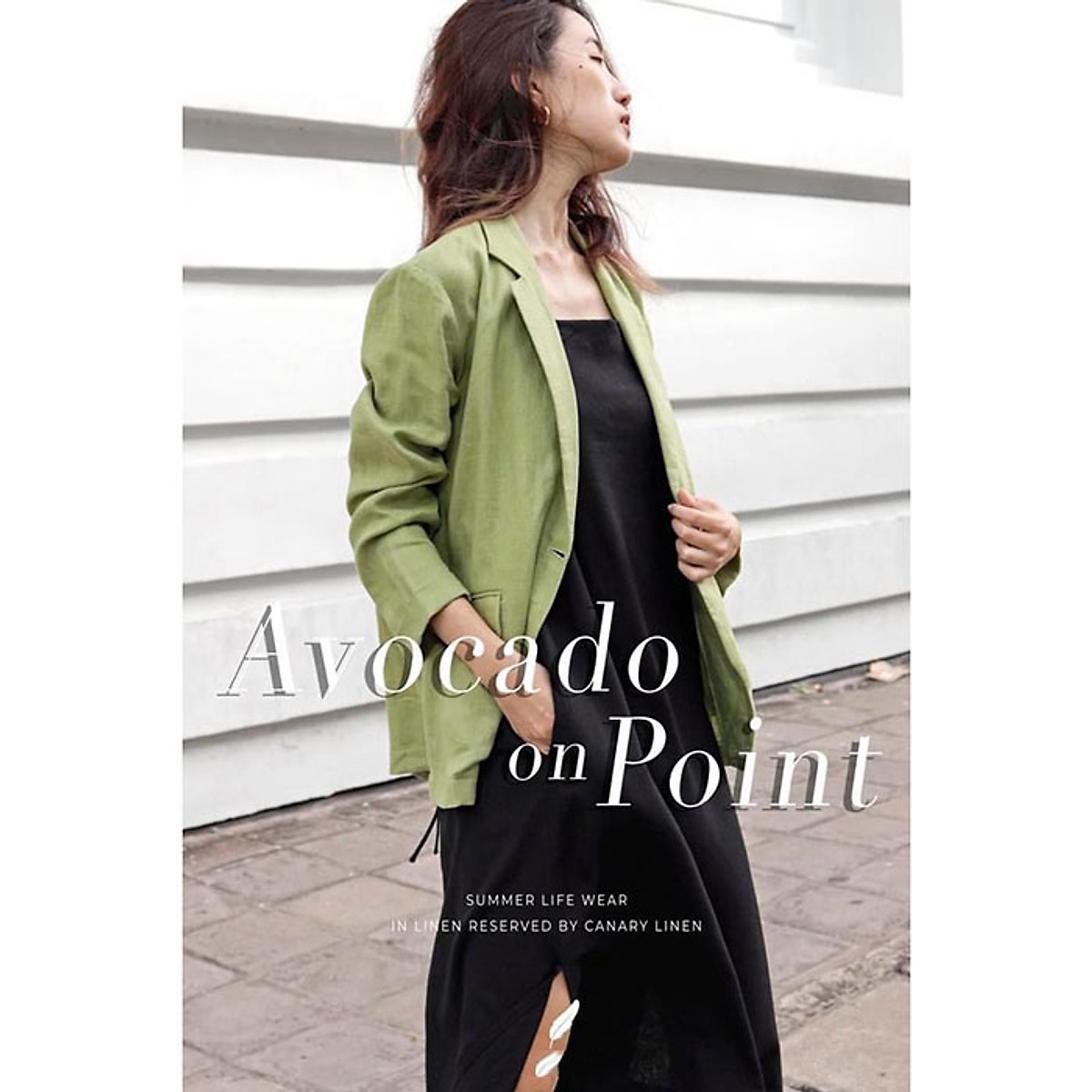Áo vest blazer Linen nữ túi bổ 1 khuy trẻ trung - Xanh cốm