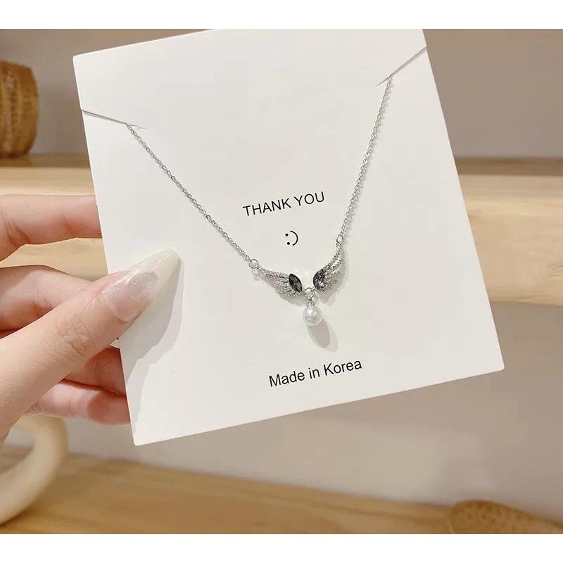 Dây chuyền vòng cổ nữ đôi cánh thiên thần angel titan không đen đẹp Ring House